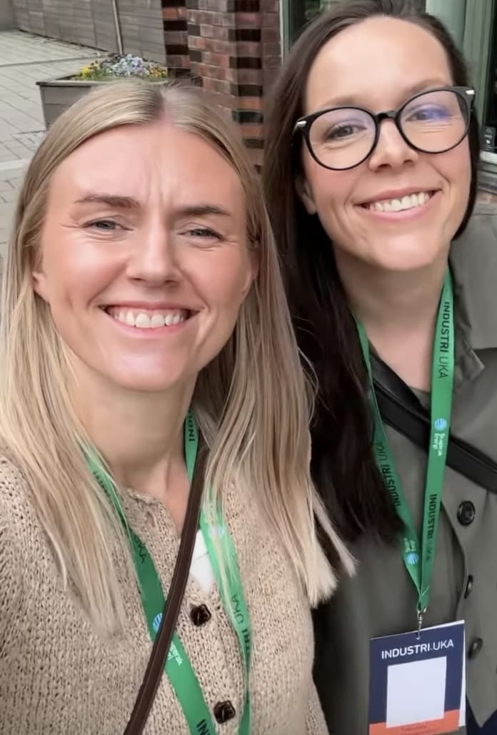 Mari og Lydia selfi fra Industriuka i Vestfold